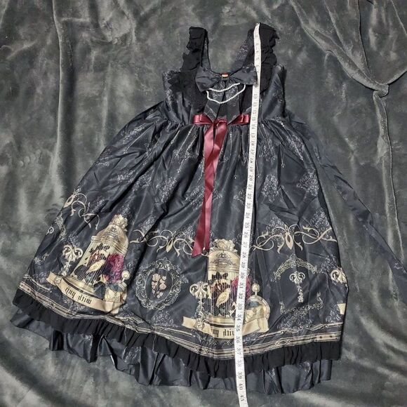 Wicked Silk Goth lolita cute bird cage baby doll dress S, Small - Picture 3 of 7